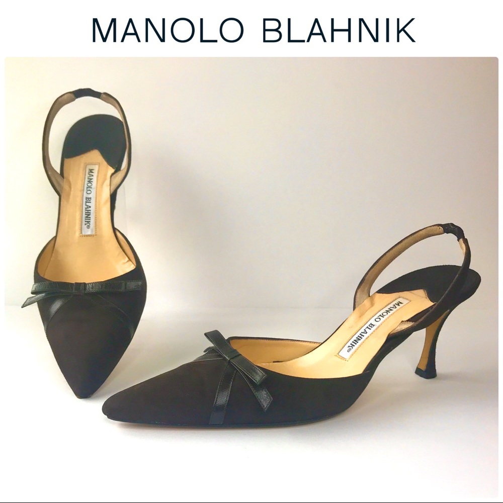 Manolo Blahnik Brown Slingbacks